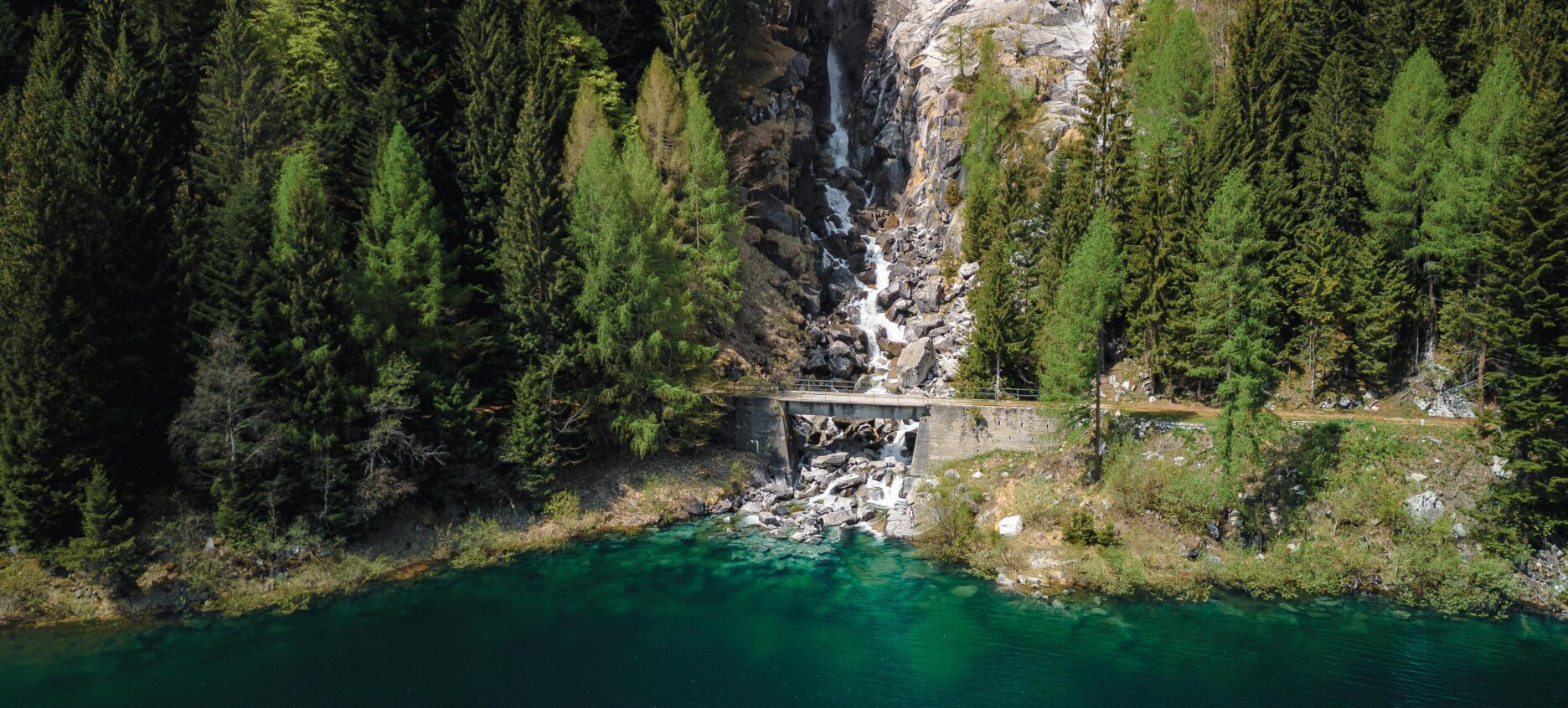 Beautiful water and waterfall in Madonna di Campiglio
