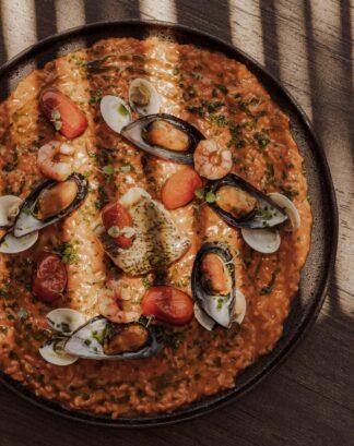 Delicious Seafood Risotto at Beach House Restaurant Casa Cook Samos