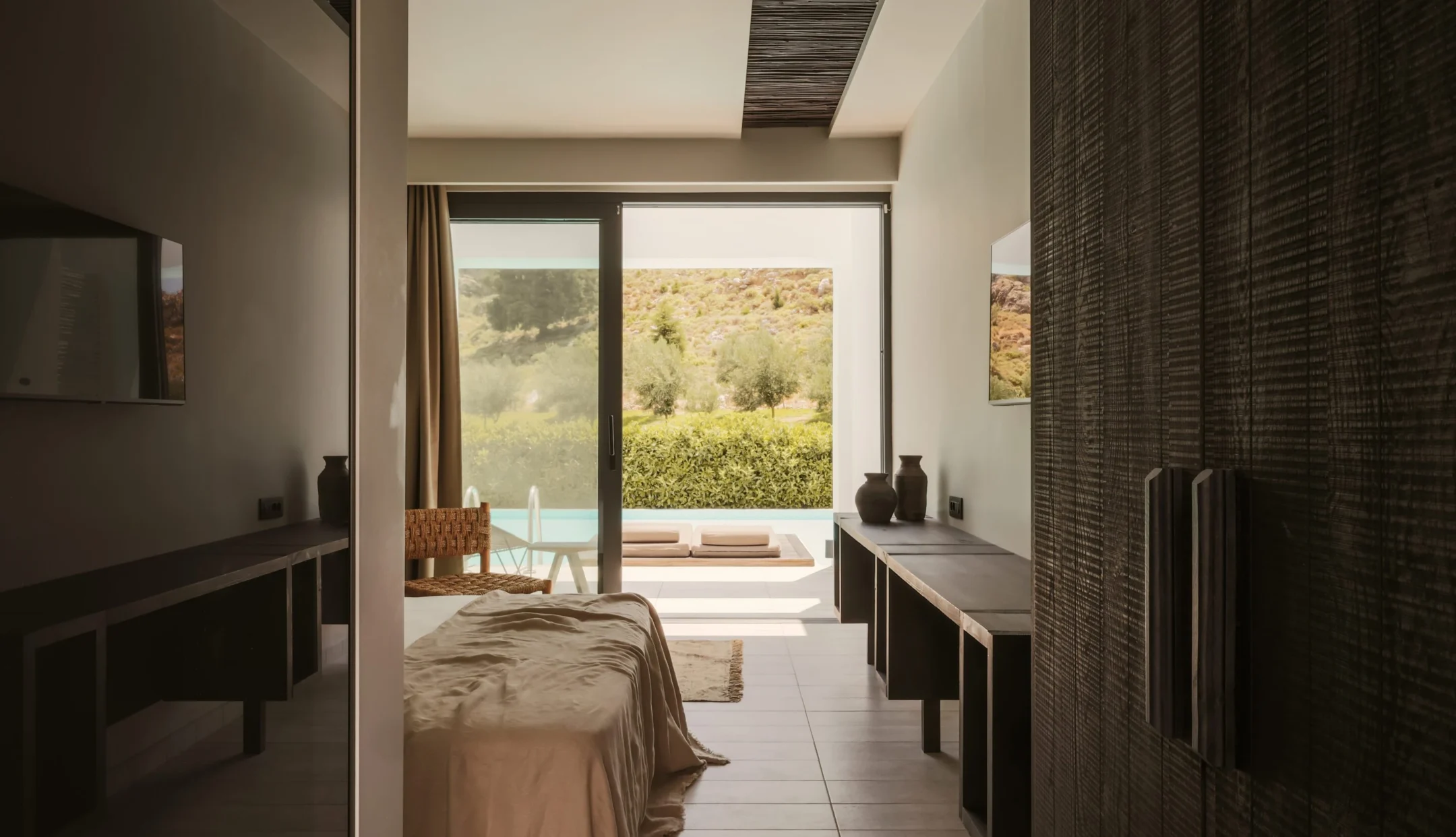 Our standard room with veranda and shared swimming pool